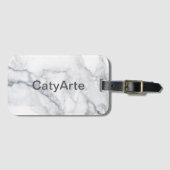 Weiße Marmorstruktur Gepäckanhänger (Vorderseite (Horizontal))