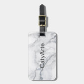 Weiße Marmorstruktur Gepäckanhänger (Vorderseite vertikal)