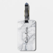 Weiße Marmorstruktur Gepäckanhänger (Rückseite vertikal)