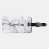 Weiße Marmorstruktur Gepäckanhänger (Rückseite horizontal)