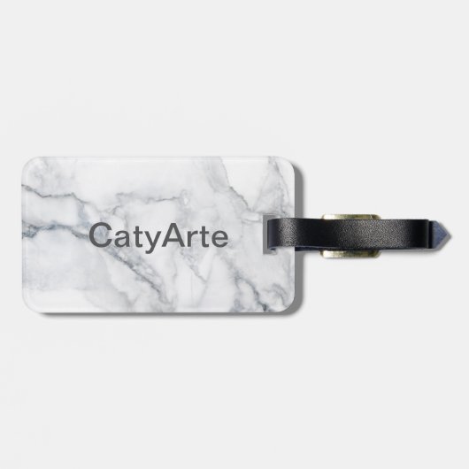 Weiße Marmorstruktur Gepäckanhänger (Rückseite horizontal)