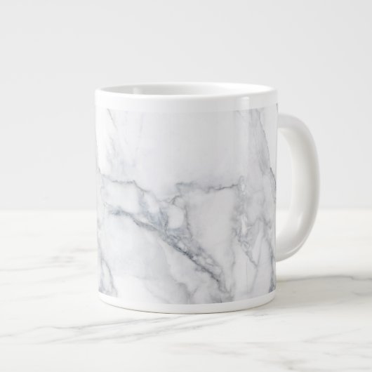 Weiße Marmorstruktur Jumbo-Tasse (Vorderseite Rechts)