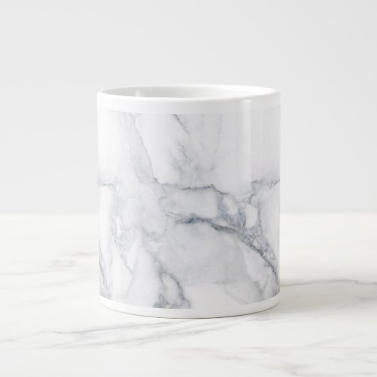 Weiße Marmorstruktur Jumbo-Tasse (Vorderseite)