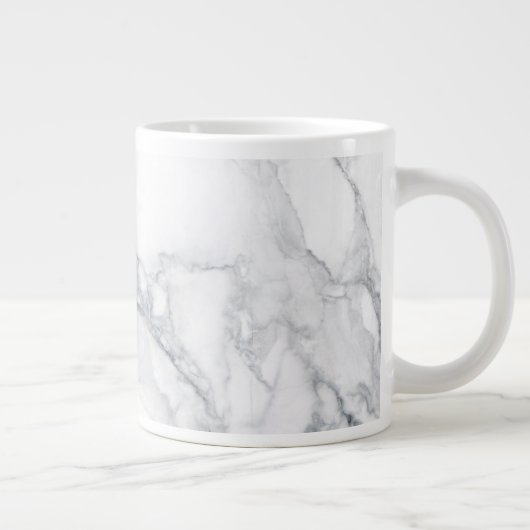 Weiße Marmorstruktur Jumbo-Tasse (Rechts)