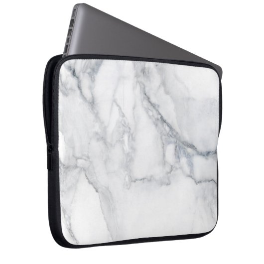 Weiße Marmorstruktur Laptopschutzhülle (Vorne Rechts)