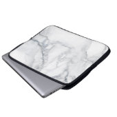 Weiße Marmorstruktur Laptopschutzhülle (Vorne Knopf)