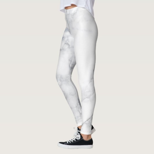 Weiße Marmorstruktur Leggings (Links)
