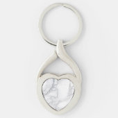 Weiße Marmorstruktur Schlüsselanhänger (Vorderseite)