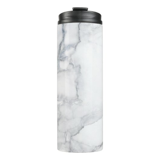Weiße Marmorstruktur Thermosbecher (Vorderseite)