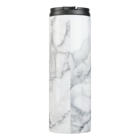 Weiße Marmorstruktur Thermosbecher (Rückseite)