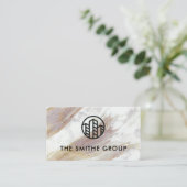 weiße Marmortextur | Corporate Icon Visitenkarte (Stehend Vorderseite)