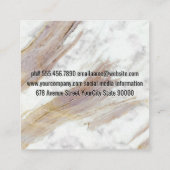 weiße Marmortextur | Dachsymbol Quadratische Visitenkarte (Rückseite)