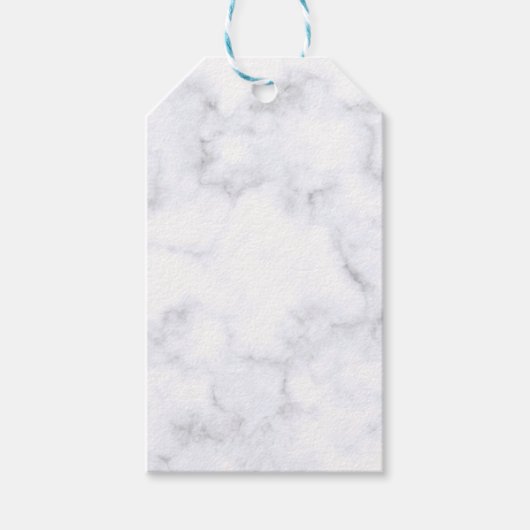 weiße Marmortextur Geschenkanhänger (Vorderseite)