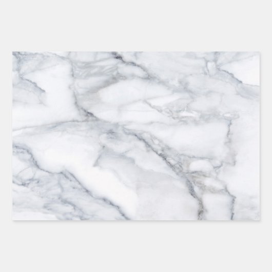 weiße Marmortextur Geschenkpapier Set (Vorderseite 2)
