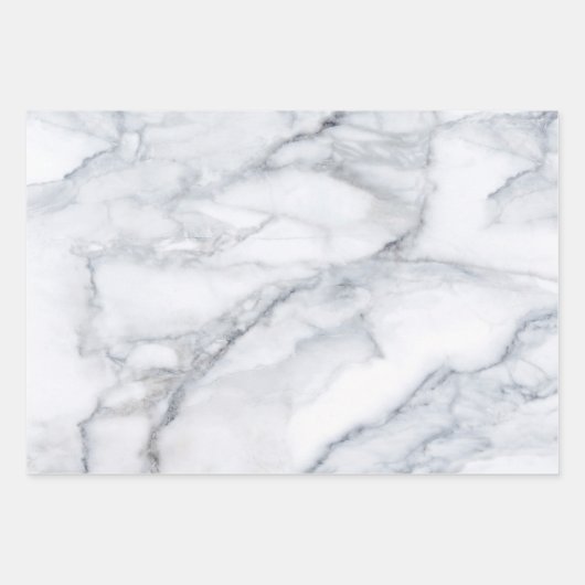 weiße Marmortextur Geschenkpapier Set (Vorderseite)