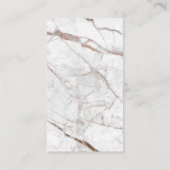 weiße Marmortextur | Gold gebürstet Visitenkarte (Rückseite)