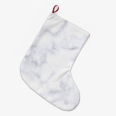 weiße Marmortextur Großer Weihnachtsstrumpf (Vorderansicht (hängend))