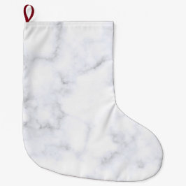 weiße Marmortextur Großer Weihnachtsstrumpf