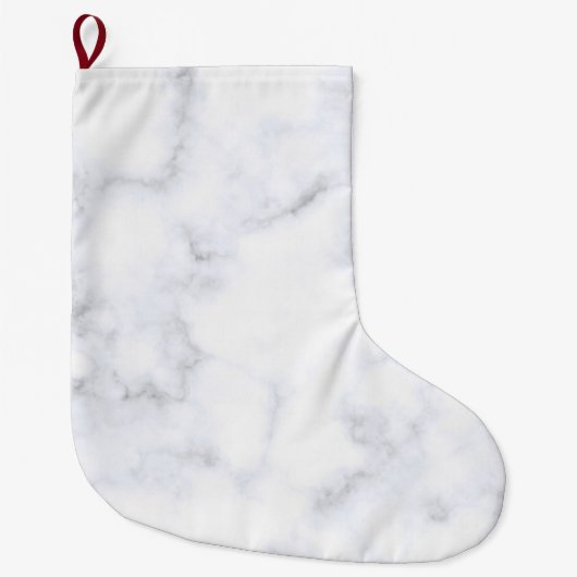 weiße Marmortextur Großer Weihnachtsstrumpf (Vorderseite)