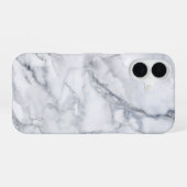 weiße Marmortextur iPhone 16 Hülle (Rückseite (Horizontal))