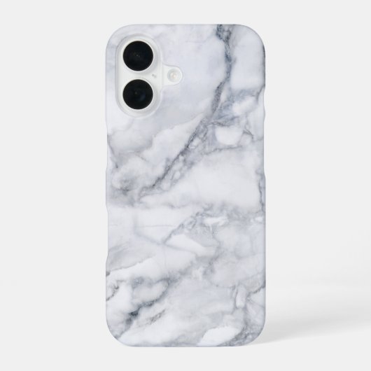 weiße Marmortextur iPhone 16 Hülle (Rückseite)