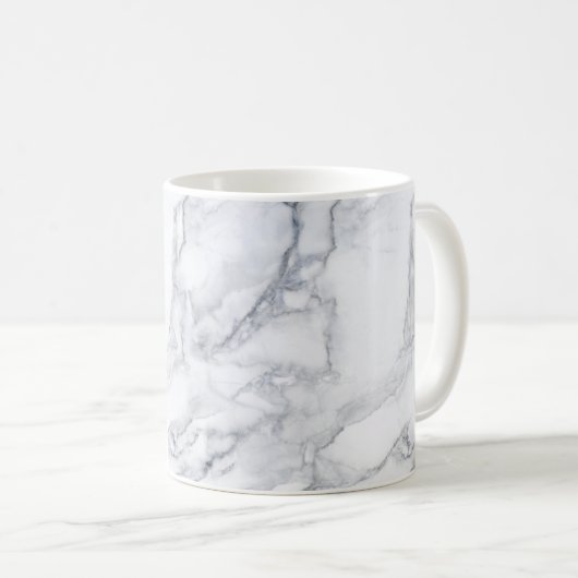weiße Marmortextur Kaffeetasse (VorderseiteRechts)