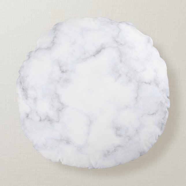 weiße Marmortextur Rundes Kissen (Vorderseite)