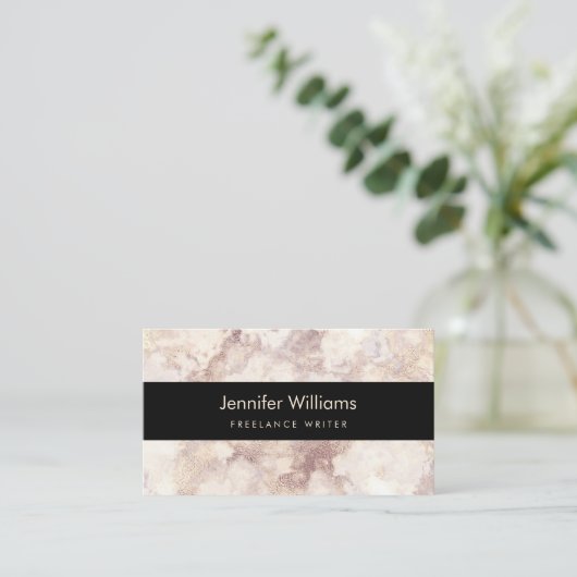Weiße MarmorVisitenkarte Visitenkarte (Stehend Vorderseite)