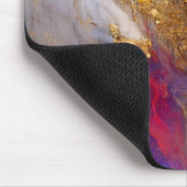 Weiße Marmorwirbel mit flüssigem Gold Mousepad (Ecke)