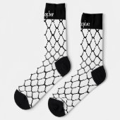 Weiße marokkanische Socken mit Musterdesign (Linkes Detail)