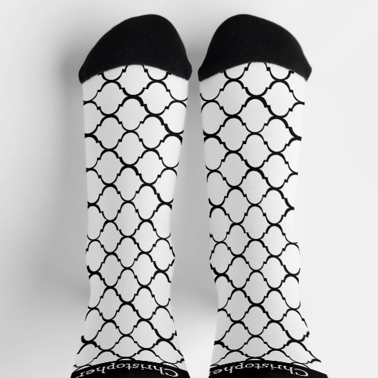 Weiße marokkanische Socken mit Musterdesign (Oben)