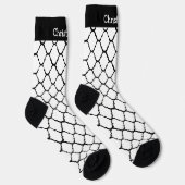 Weiße marokkanische Socken mit Musterdesign (Rechts)