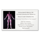 Weiße Massagetherapie Chiropraktische Ärztin Mediz Magnetische Visitenkarte (Vorderseite)