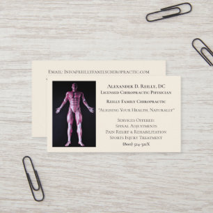 Weiße Massagetherapie Chiropraktischer Arzt Visitenkarte