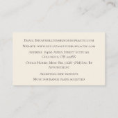 Weiße Massagetherapie Chiropraktischer Arzt Visitenkarte (Rückseite)