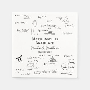 Weiße Mathematik-Abschlussklasse der Graduierung Serviette