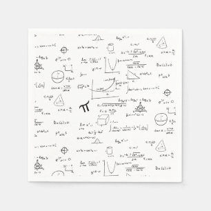 Weiße Mathematik-Gleichungen Grafikformeln als Mus Serviette