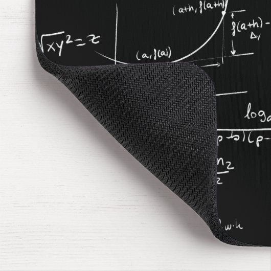 Weiße mathematische Formeln und Gleichungen Dunkel Mousepad (Ecke)