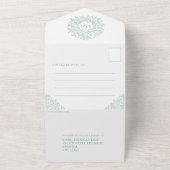 Weiße, matte grüne Blätter All In One Einladung (Außenbereich)