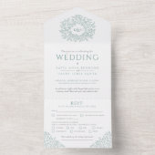 Weiße, matte grüne Blätter All In One Einladung (Innen Boden)