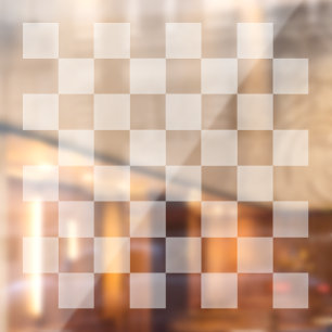 Weiße Mattierte Transparente Schachbrett-Folie Fensteraufkleber