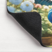 Weiße Maus im Garten Mousepad (Ecke)