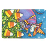 WEISSE MAUS IN CANDY CORN GARDEN, FARBFARBIG UND N MAGNET (Horizontal)