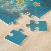 Weiße Maus mit gelben Blumen u. Schmetterling Puzzle (Seite)