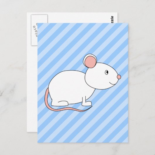 Weiße Maus. Postkarte (Vorne/Hinten)