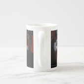 Weiße Mäuse am Tee - Blutester und rote Zeichenfol Porzellantasse (Rückseite)