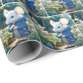 Weiße Mäuse im Garten Geschenkpapier (Rolleneckpunkt)