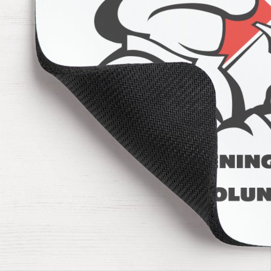 Weiße Mausunterlage mit Logo Mousepad (Ecke)