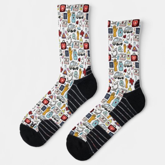 Weiße medizinische FelddruckAthletik Socken (Links)