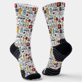 Weiße medizinische FelddruckAthletik Socken (Gewinkelt)